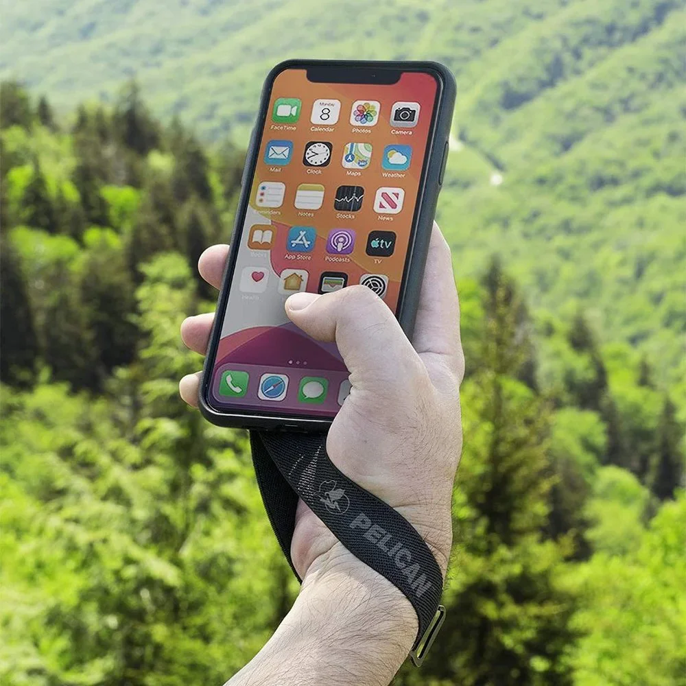 iPhone 12‎ Pro Case Black Pelican Protector with Integrated Wrist Sling Strap